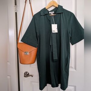 NWT cos shorts romper in evergreen